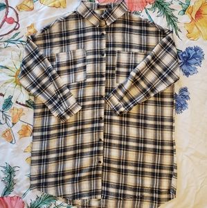 Navy Blue Oversized Flannel